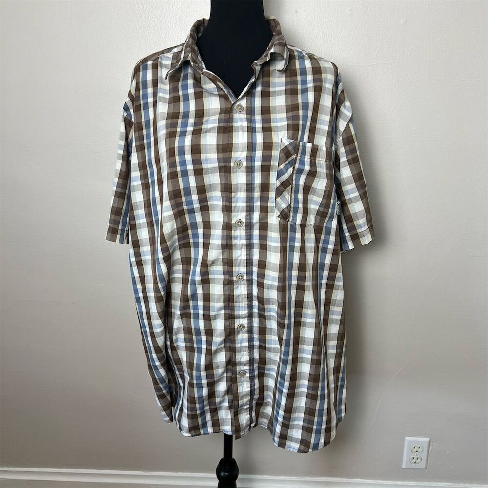 Columbia Men's XL Plaid Short Sleeve Button-Up Shirt Multicolor Casual